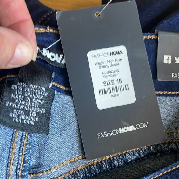 New! Fashion Nova Alexa II high rise skinny jeans women’s 16 - Picture 8 of 14